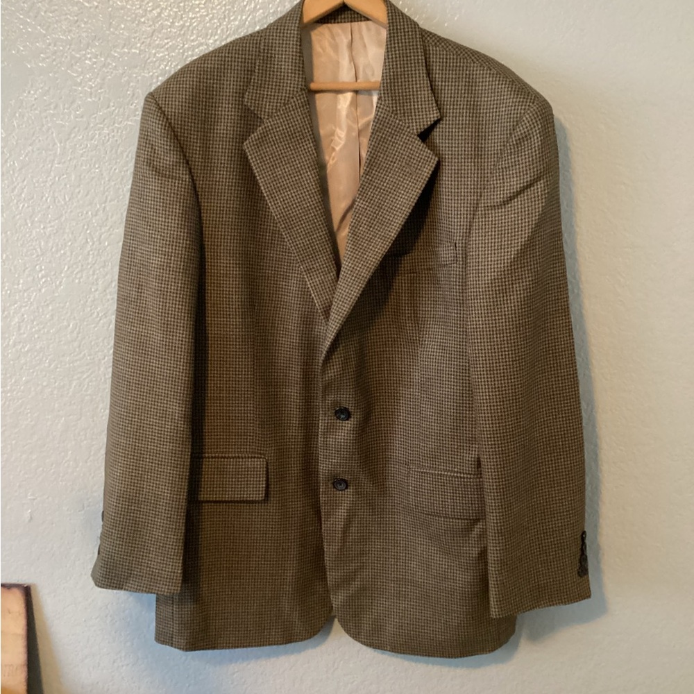 Oscar de la Renta Tan Checkered Blazer